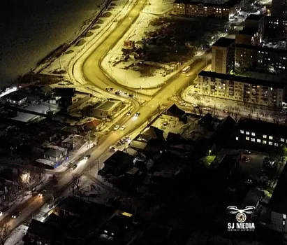 Освещение ул. Набережная в г. Кокшетау (Казахстан)